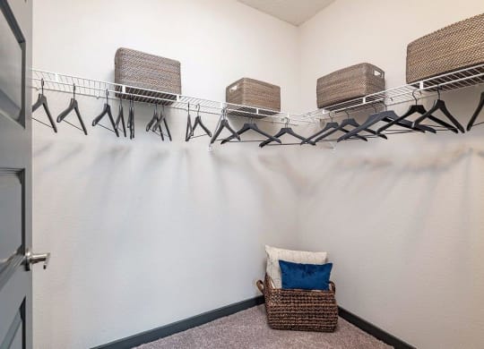 a room with a chair and a rack with chairs on it