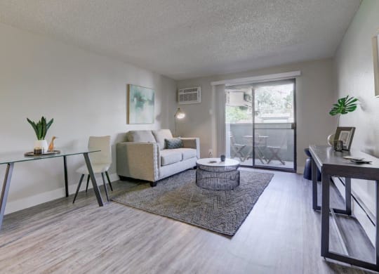 Hudson at Highline Apartments in Denver, Colorado Model Living Room and Dining Area