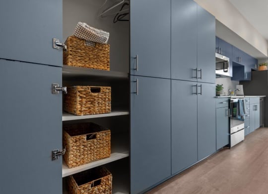 Kitchen with Ample Storage at Ironside Apartments, Spokane