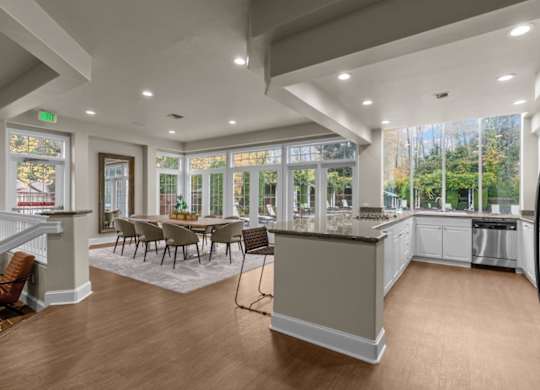 Keeler's Corner Apartments in Lynnwood, Washington Clubhouse Lounge and Kitchen