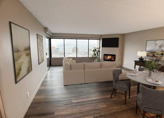 Model Living Room at Lake Tower, Coeur d'Alene Idaho