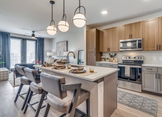 Lenox Cooper Apartments in Arlington, Texas Model Kitchen with Island