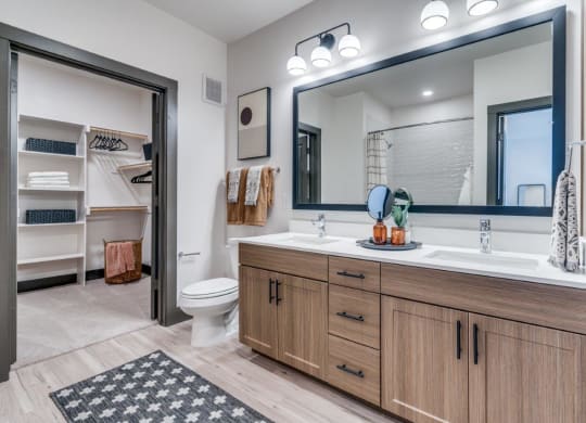 Lenox Cooper Apartments in Arlington, Texas Model Bathroom with Attached Walk-In Closet