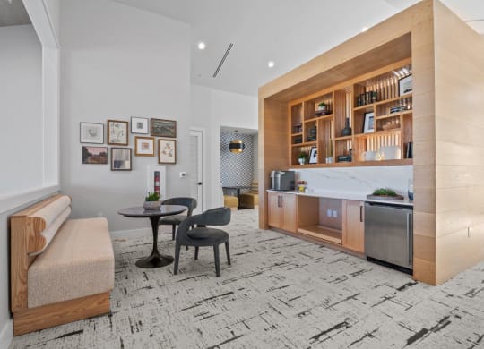 Clubhouse with Coffee and Seating at Lenox Grand, Austin, TX