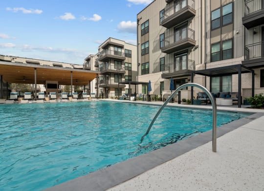 the swimming pool at the grove apartments
