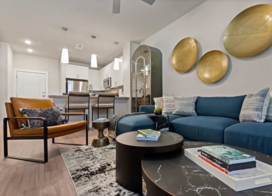 a living room with a couch and a coffee table