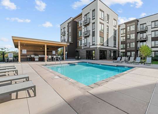 Meritage West Apartment Homes in Boise, Idaho Pool with Lounge Chairs