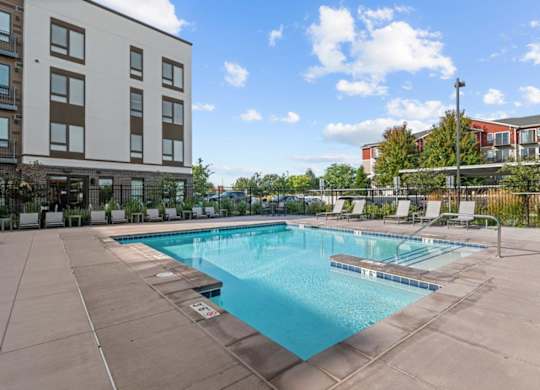 Meritage West Apartment Homes in Boise, Idaho Pool with Lounge Chairs