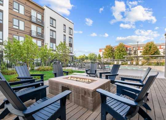 Meritage West Apartment Homes in Boise, Idaho Patio with Fire Pit