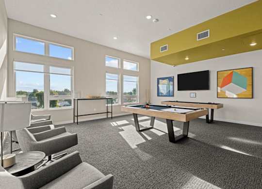 Meritage West Apartment Homes in Boise, Idaho Clubhouse Lounge with Games