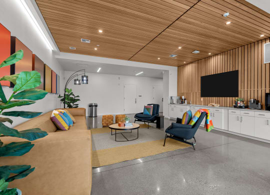 a living room with a couch and chairs  ironside apartments