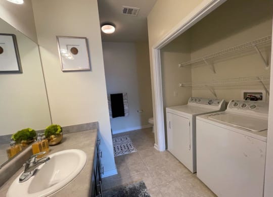 North Gate Apartment Homes Model Bathroom with Laundry Closet