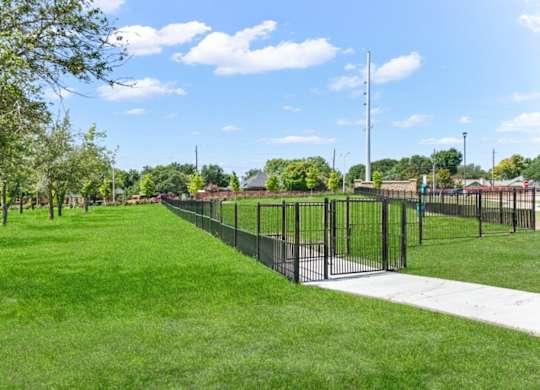 A black fence runs along a green field.
