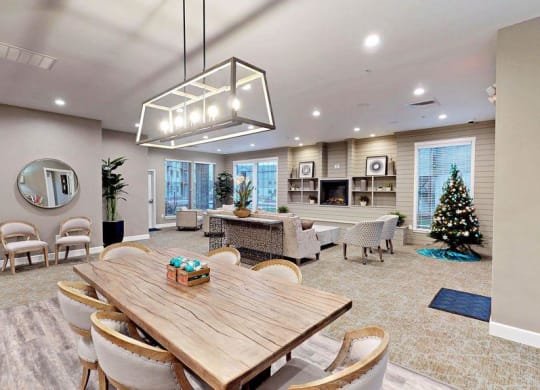 Fruitland Meadow Clubhouse with Lounge Seating and Fireplace