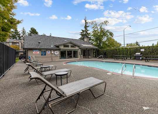 the swimming pool at our apartments