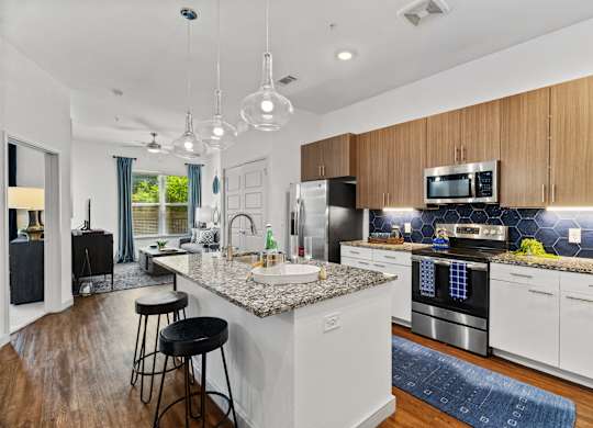 Woodlands at the Preserve Apartments in Garland, Texas Model Kitchen