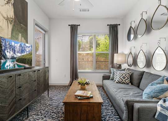 Woodlands at the Preserve Apartments in Garland, Texas Model Living Room
