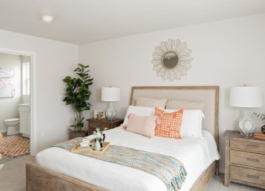 Residences at Butler Creek Model Bedroom with Attached Bathroom