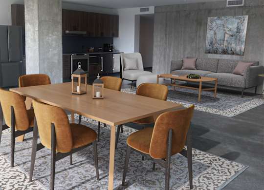 Reverb Apartments in Kansas City, Missouri Model Dining Room