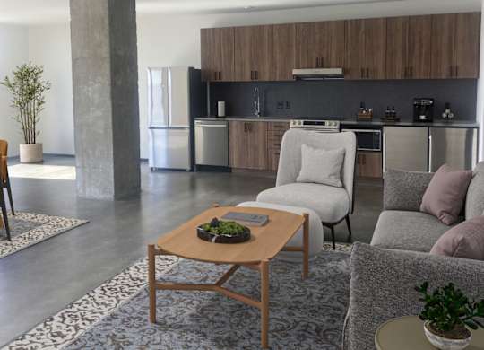 Reverb Apartments in Kansas City, Missouri Model Living Room