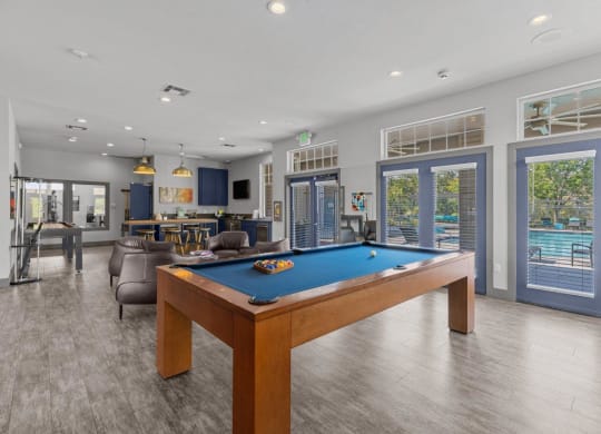 Riverpointe Apartments in Richland, Washington Clubhouse Lounge with Pool Table
