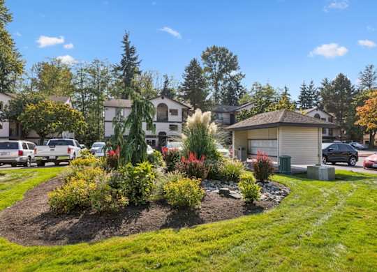 A residential area with houses and parked cars. at Saratoga, Washington, 98204