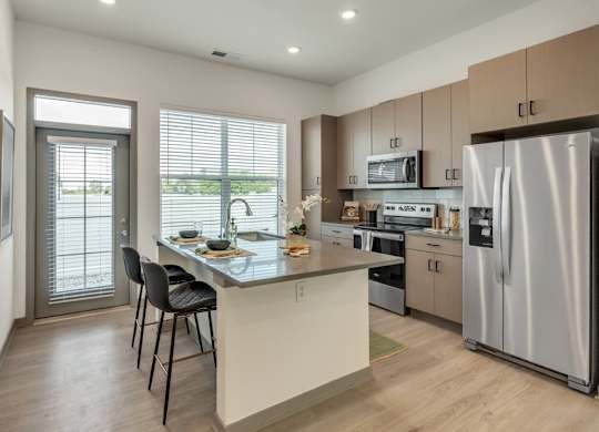 Slate at Fishers District Modern Villas and Townhomes in Fishers, Indiana Model Kitchen