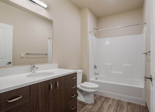 Primary Bathroom at Spring Woods Apartments, Oregon