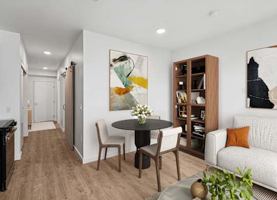 Living Room with white couch at Kinline, Beaverton, OR, 97003