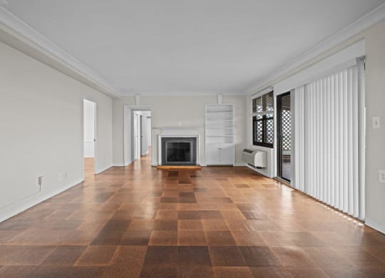 The Broadview Apartments in Baltimore, Maryland Living Room with Fireplace