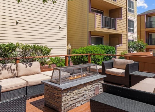 The Crest Pleasant Hill Apartments in California Patio with Fire Pit