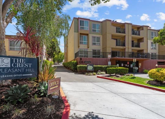 The Crest Pleasant Hill Apartments in California Exterior and Monument Sign