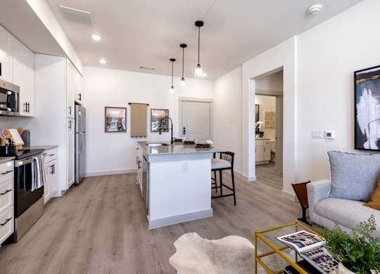 The Depot Apartments in Celina, Texas Kitchen with Island