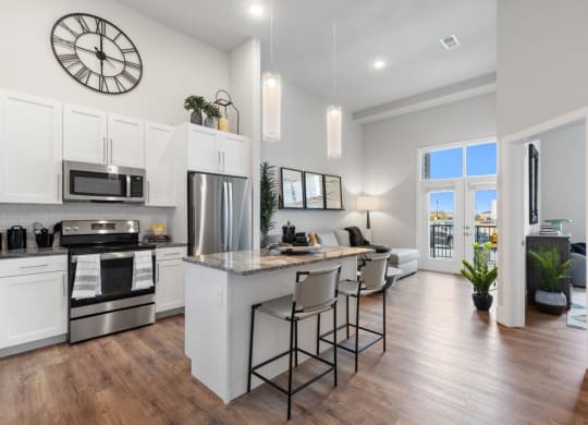 The Edison at Bozeman Gateway Apartments in Bozeman, Montana Model Kitchen with Island