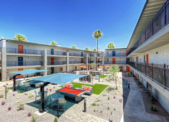 The Icon on Central Apartments in Phoenix, Arizona Courtyard with Games