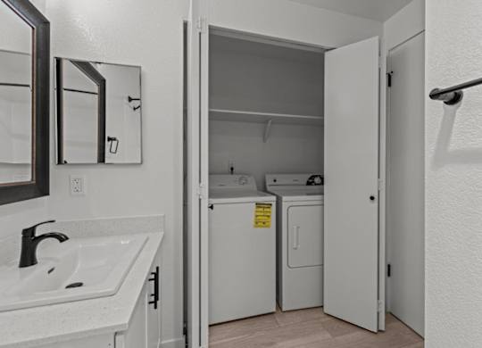 The Marina at Martha Lake Apartments in Bothell, WA Bathroom and Laundry Closet
