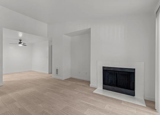 The Marina at Martha Lake Apartments in Bothell, WA Living Room with Fireplace