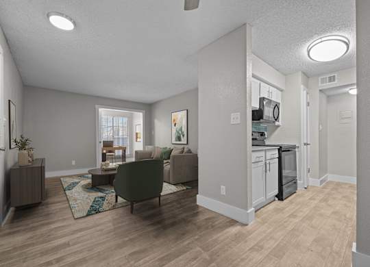 The Monet Apartments in Dallas, Texas Model Living Room and Kitchen