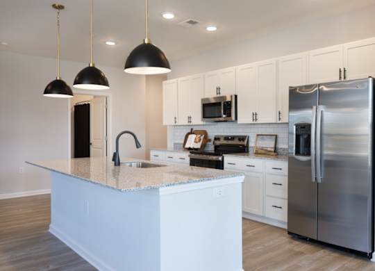 The Tides of Shallotte Apartments near Ocean Isle Beach in North Carolina Model Kitchen with Island