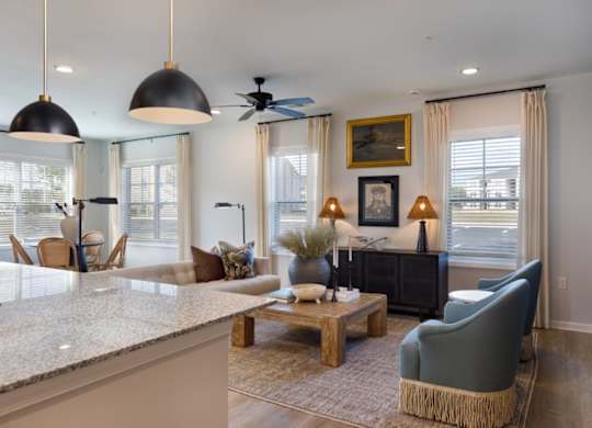 The Tides of Shallotte Apartments near Ocean Isle Beach in North Carolina Model Living Room