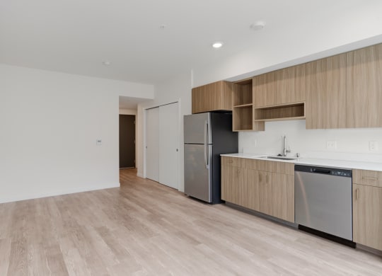 The Warren Apartments kitchen and stainless steel appliances