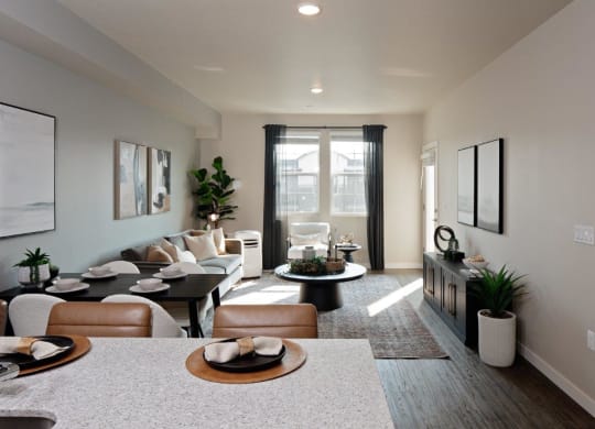 West End District Apartments in Beaverton, Oregon Model Living Room