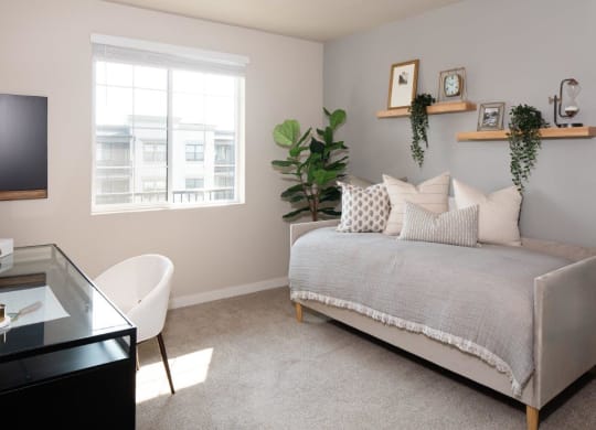 West End District Apartments in Beaverton, Oregon Model Bedroom