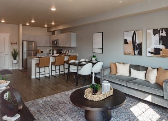 West End District Apartments in Beaverton, Oregon Model Living Room