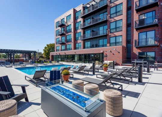 Alton Heights in Kansas City, Missouri Pool with Lounge Chairs