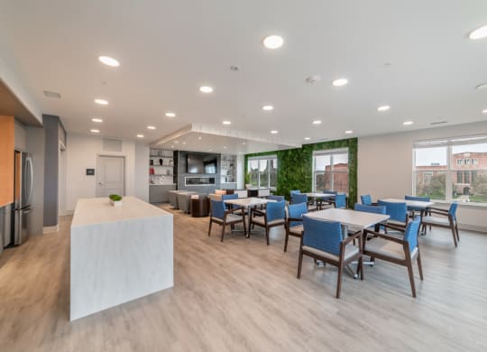 Zen Apartments Clubhouse Lounge with Kitchen