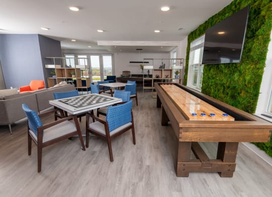Zen Apartments Clubhouse with Shuffleboard