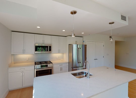 Bright Kitchen with Modern Appliances at Saint James Place, Massachusetts, 02140