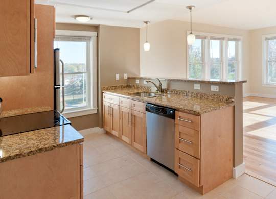Designer Granite Countertops at Park87, Cambridge, Massachusetts