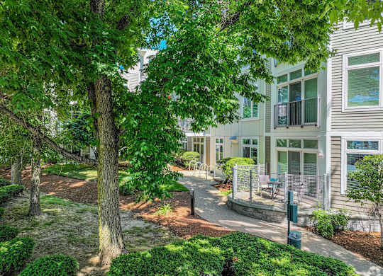 Lush greenery throughout the property at 7 Cameron Apartments, Cambridge, MA